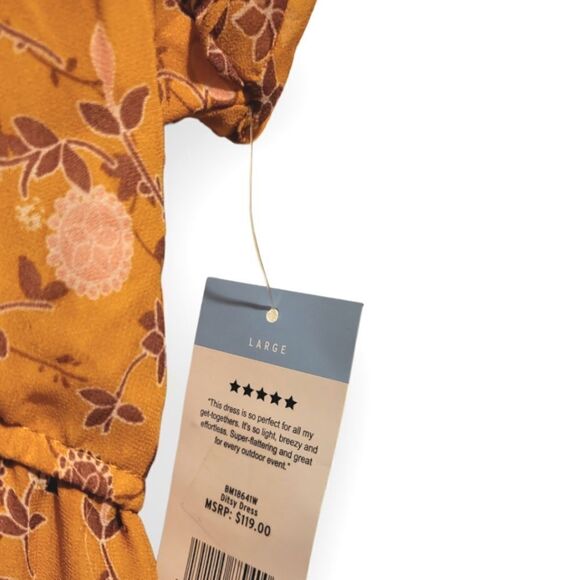 NWT BB Dakota by Steve Madden Midi Floral Chiffon Dress - Picture 8 of 8